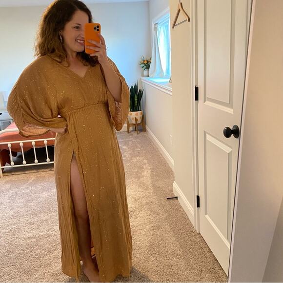 NWT Sundress Bronze Sequin Sexy Maxi Dress XS/S - Picture 2 of 14